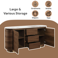 Willene Server W Ceramic Top, Ceramic Top & Walnut Finish Dn03148 Walnut Wood Stainless Steel