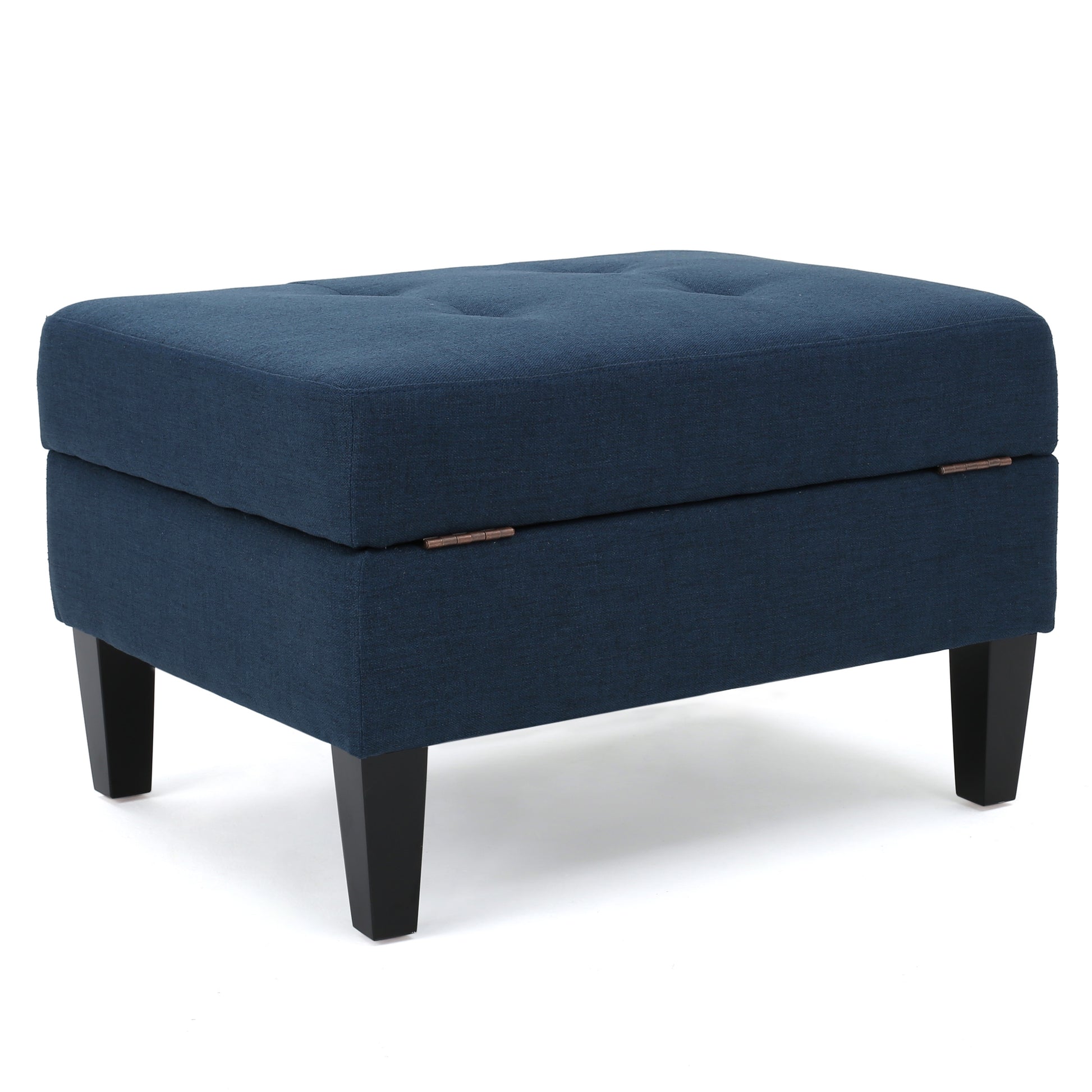 Storage Ottoman Navy Blue Fabric