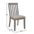 Set Of 2 Dining Chairs With Upholstered Seat In Coastal Grey Solid Grey Dining Room Dining Chairs Slat Back Set Of 2 Mdf