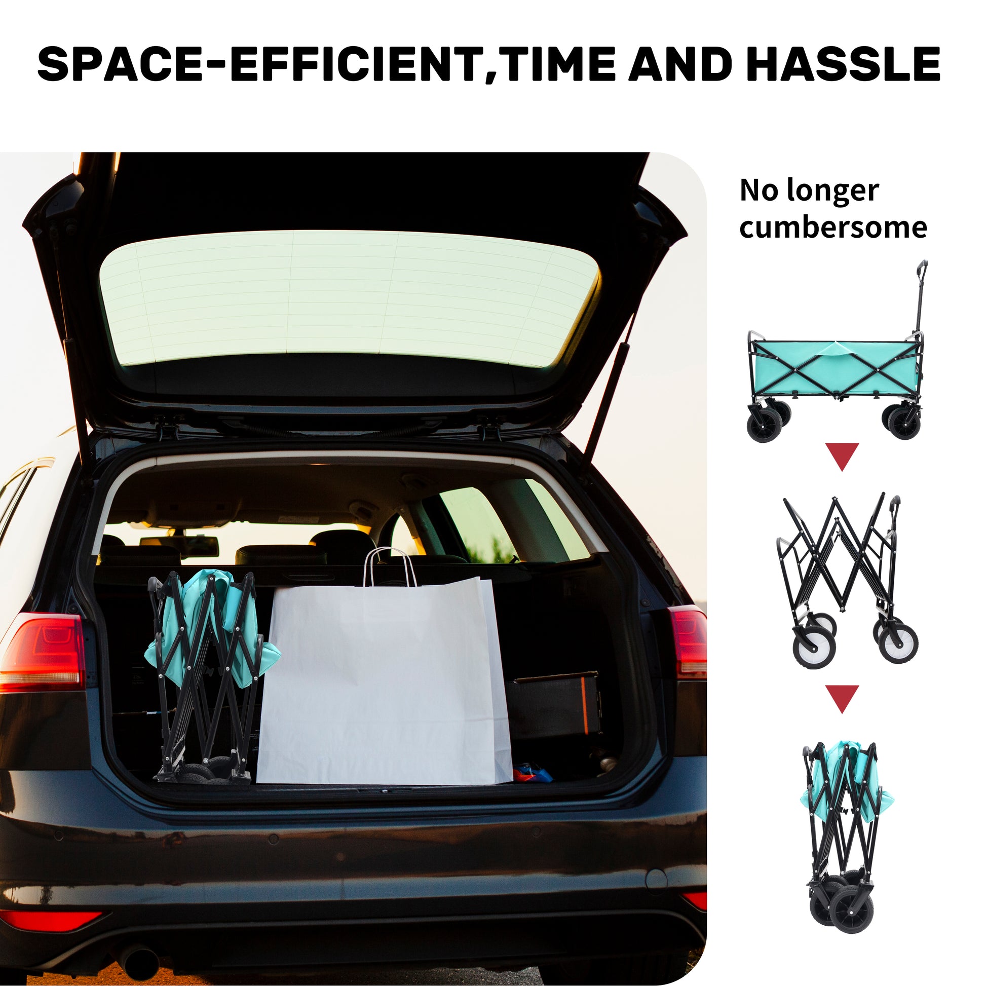 440Lbs Collapsible Foldable Wagon Cart With Strapping System ,Beach Wagon Utility Cart Utility Wagon Grocery Cart For Camping Shopping Sports Gardening Fishing Supports 3Pcs Plastic Liner Bag Blue