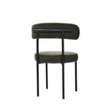 Green Boucle Dining Chairs Set Of 2,Mid Century Modern Curved Backrest Chair,Round Upholstered Kitchen Chairs Metal Green Dining Room Round Modern Dining Chairs Velvet