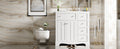 36'' Bathroom Vanity With Resin Sink Combo, Solid Wood Frame Bathroom Storage Cabinet, Freestanding Vanity Set With 3 Drawers& Adjustable Shelf White Bathroom Modern Solid Wood Mdf Resin