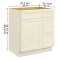30 In. W X 21 In. D X 34.5 In. H In Antique White Plywood Ready To Assemble Floor Vanity Sink Base Kitchen Cabinet With Right Door Antique White Plywood