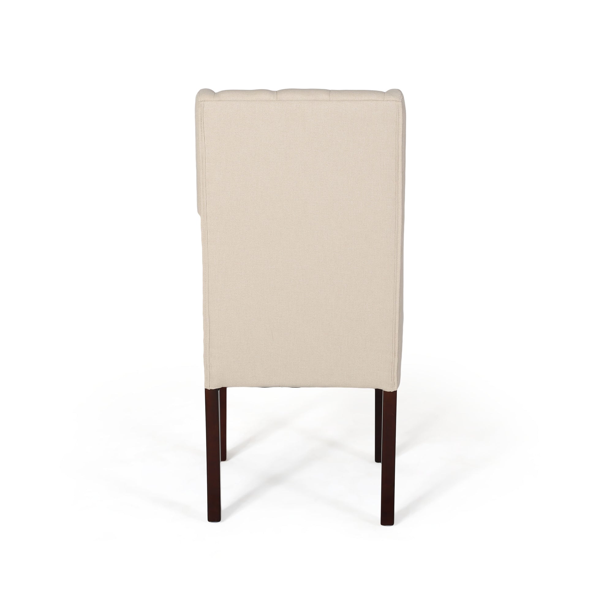 Dining Chair Beige Wood Fabric