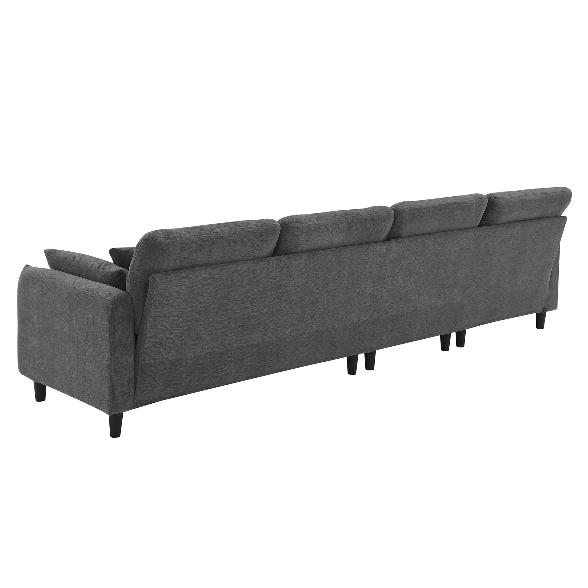 110*62" Modern Convertible Sectional Sofa,L Shaped Reversible Couch Set With Free Pillows,5 Seat Cloud Chenille Indoor Furniture With Ottoman For Living Room,Apartment,3 Colors Gray Chenille 5 Seat