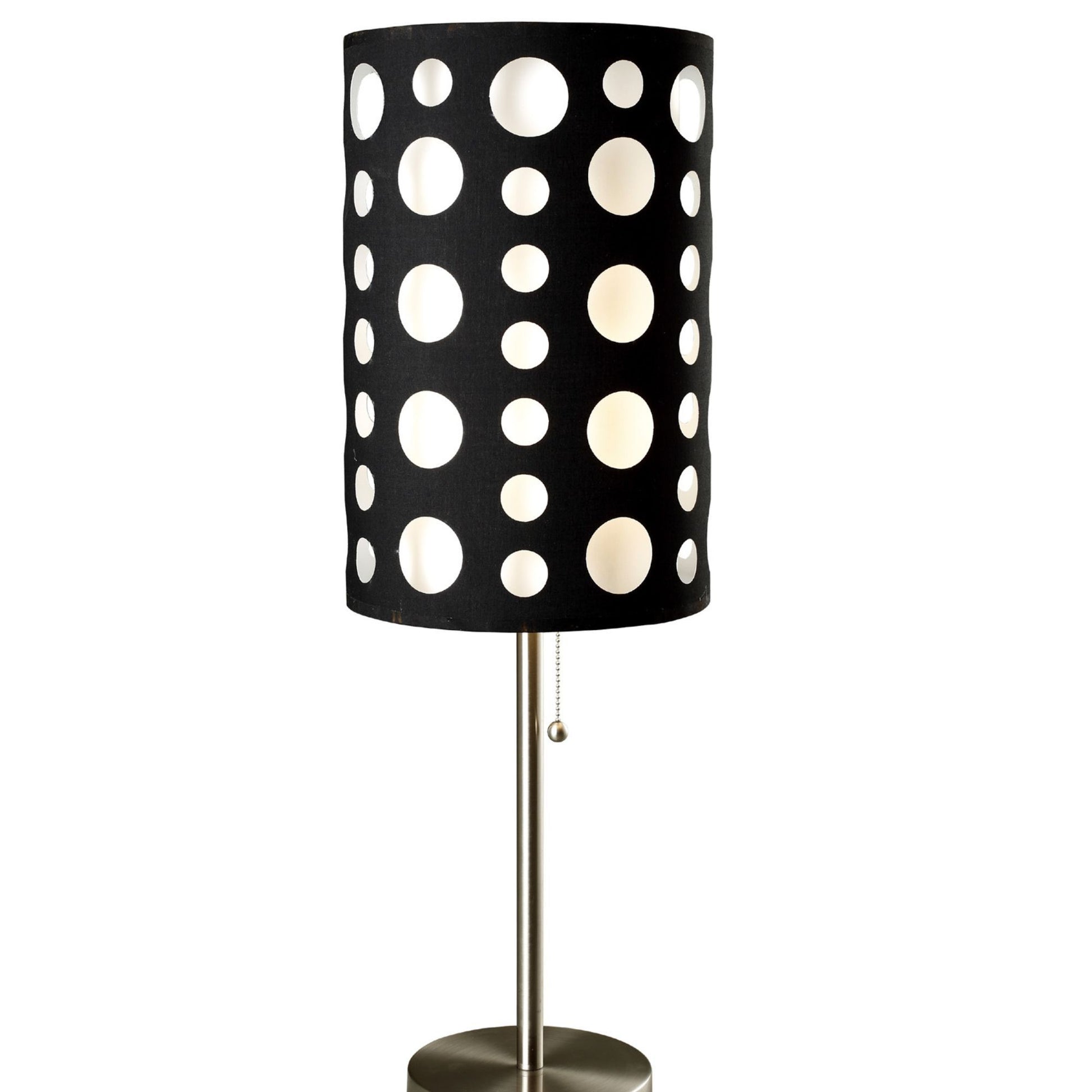 33" Tall Metal Table Lamp, Retro Design With Black And White Shade Multicolor Metal