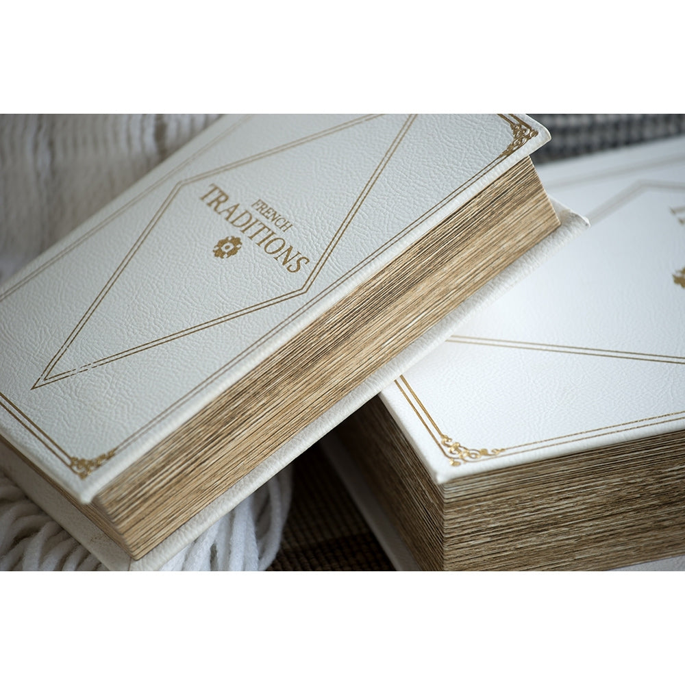 Set Of 2 Book Boxes, L:10.6X6.9X2.6", S:8X5X2" White Gold Mdf
