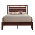 Brown Cherry Queen Sleigh Bed Box Spring Required Queen Cherry Wood Brown Bedroom Contemporary Panel Wood