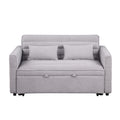 Soft Boucle Convertible Two Bedroom Sofa With Adjustable Back, 2 Seater Sofa, Pull Out Bed, 2 Waist Pillows For Small Living Rooms And Apartments Light Gray Boucle 2 Seat