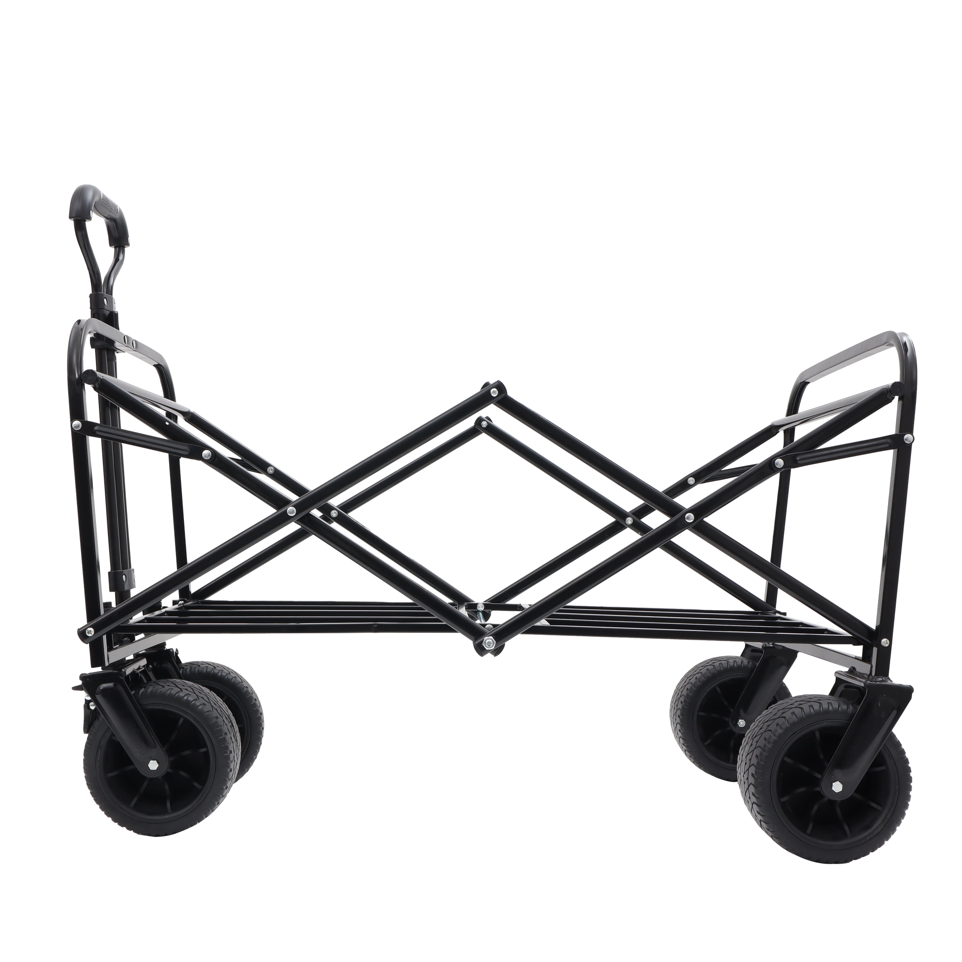 440Lbs Collapsible Foldable Wagon Cart With Strapping System ,Beach Wagon Utility Cart Utility Wagon Grocery Cart For Camping Shopping Sports Gardening Fishing Supports 3Pcs Plastic Liner Bag Blue