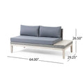 Loft Outdoor Acacia Wood And Wicker 5 Seater Sectional Sofa Set Grey Acacia Wood