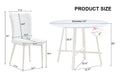 Table And Chair Set, Mdf Desktop, White Metal Table Legs, Stable And Beautiful, Suitable For Most Styles Of Home. Modern Simple Dining Table, Comfortable Seating. White Seats 4 Mdf