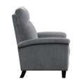 1Pc Push Back Reclining Chair Plush Pillowtop Arms Gray Chenille Fabric Upholstery Solid Wood Modern Living Room Furniture Gray Chenille Wood Primary Living Space Modern Pillow Top Arms Solid Wood