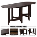 Retro Drop Leaf Table Rubber Wood Dining Table With Spacious Tabletop Small Drawer For Small Space Kitchen Dark Brown Brown Rubber Wood