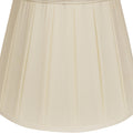 Slant English Box Pleat Softback Lampshade With Washer Fitter, Egg White Shantung