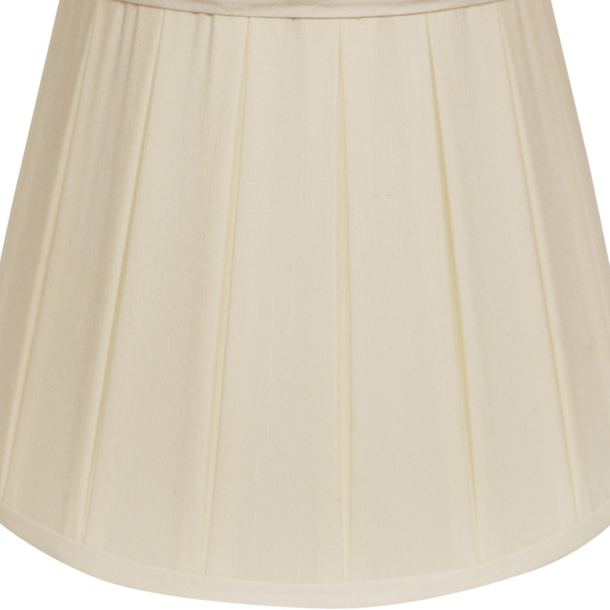 Slant English Box Pleat Softback Lampshade With Washer Fitter, Egg White Shantung