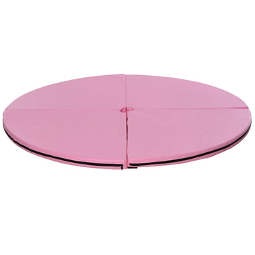 Soozier Pole Dance Mat, 2"T X 5'W Folding Pole Dance Mat For Home, Lightweight And Foldable, Pink Pink Pvc