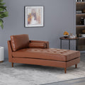 Chaise Lounge Light Brown Pu