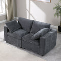 Modular Sectional Sofa, 2 Piece Sectional Sofa Set, Two Corner Chairs, Chenille Grey Grey Fabric 2 Seat