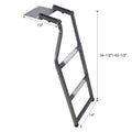 Pickup Truck Tailgate Ladder Universal Fit, Stainless Steel Self Drilling Hex Screws For Easy Install, Durable Aluminum Step Grip Plates, And Sturdy Rubber Ladder Feet Black Steel