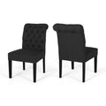 Broxton Tuft Dining Rolltop Kd Mp2 Set Of 2 Dark Gray Fabric