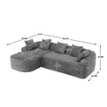 Coolmore Boucle Sofa 3 Seater For Living Room Oversized Comfy Sofa L Shape Sofa Couch With Chaise Home Furniture Sleeper Sectional Sofa For Apartment, Office Left Hand Facing Gray Gray Primary Living Space Foam Boucle 3 Seat