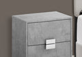 Accent Table, Side, End, Nightstand, Lamp, Storage Drawer, Living Room, Bedroom, Grey Laminate, Chrome Metal, Contemporary, Modern Grey Particle Board