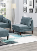 Beautiful 5Pcs Modular Sectional Set 2X One Arm Chairs 2X Armless Chair 1X Ottoman Living Room Furniture Mineral Color Morgan Fabric Grayish Primary Living Space Cushion Back