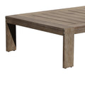 Neji 51 Inch Coffee Table, Burnt Brown Acacia Wood Frame, Plank Surface Brown Solid Wood