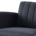 Grey And Walnut Upholstered Adjustable Sofa Grey Linen Wood Primary Living Space Split Back Modern Eucalyptus Foam Linen 2 Seat