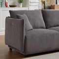 Multi Module Combination Style Sofa For Living Room, Bedroom And Other Lounge Spaces, Modern Minimalist Corduroy Combination Sofa With 2 Comfort Cushions With Usb & C Charging Ports,Gray,Two Sets Gray Foam Fabric 8 Seat