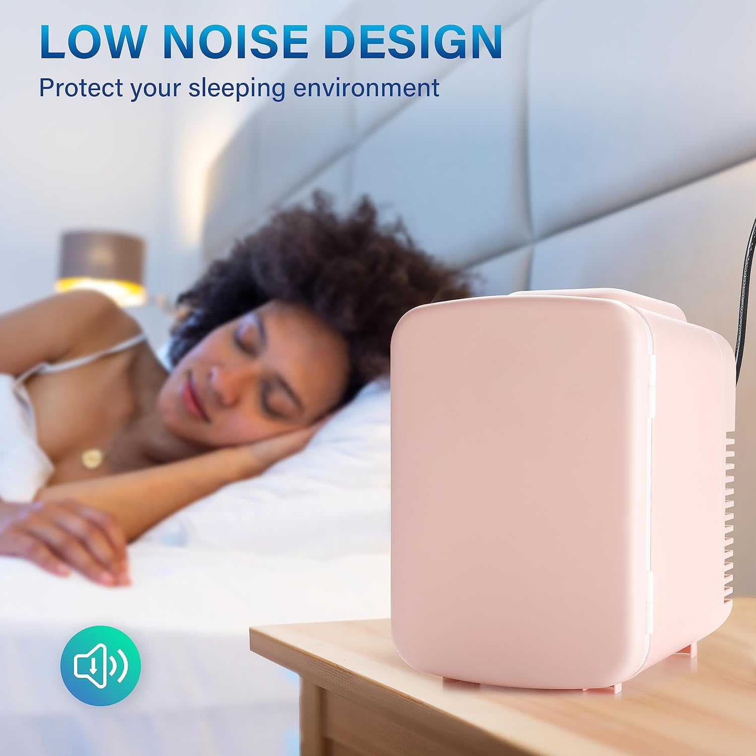 4L 6 Can Mini Fridge, Freon Free Portable Cooler & Warmer Refrigerator For Skincare, Pink Pink Polypropylene