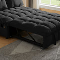 Modern Sofa Velvet Pull Out Bed,Independently Removable Backrest, Have Usb Port And Swivel Phone Stand ,Black Black Wood Velvet 2 Seat