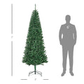 Homcom 7' Tall Unlit Slim Fir Artificial Christmas Tree With Realistic Branches, And 865 Tips, Green Green Plastic