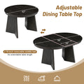 5 Piece Retro Functional Dining Set With 1 Extendable Dining Table And 4 Upholstered Chairs With Rattan Backrests For Dining Room And Kitchen Espresso Espresso Solid Wood Mdf