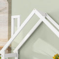 House Shaped Wooden Writing Desk,Kids Study Table,Bookshelf & Toy Storage,White Twin White American Design Pine