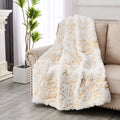 Luxury Chinchilla Faux Fur Gilded White Throw Blanket 60