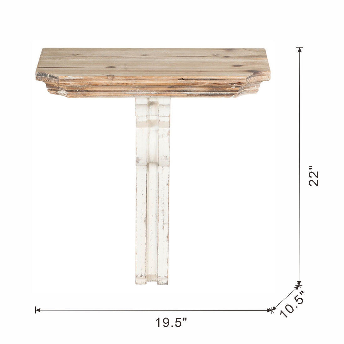 19.5X10.5X22" Vamont Wall Shelf Cream Wood