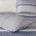 6 Piece Reversible Jacquard Quilt Set With Throw Pillows Navy King Cal King Navy Cotton