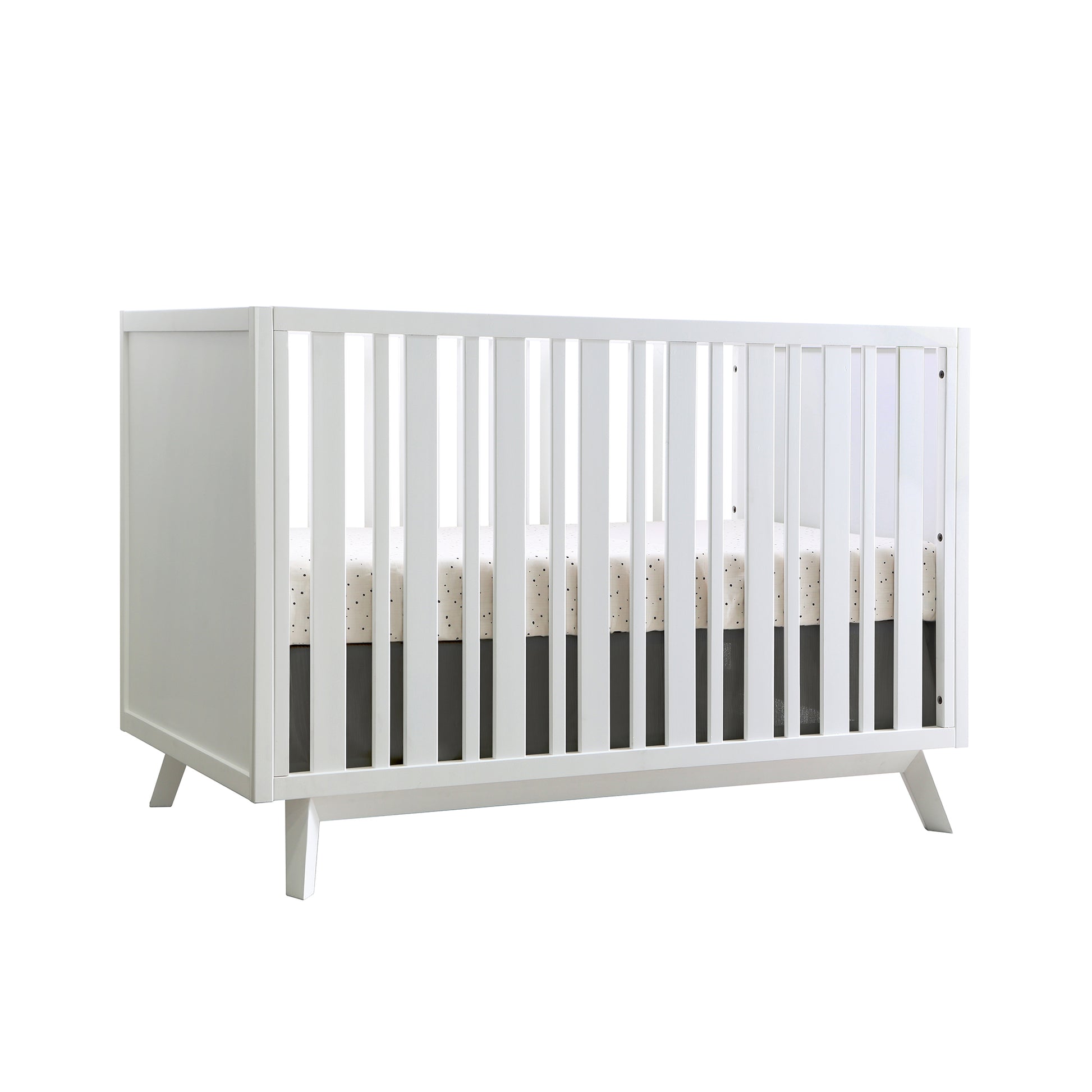 Prague Convertible Crib In White White Wood