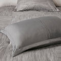 7 Piece Printed Seersucker Comforter Set Grey Cal King California King Grey Polyester