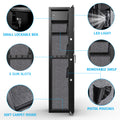 Large Capacity Quick Access Fingerprint Safe,4 5 Biometric Metal Rifle Security Cabinet Safe Locker Black Steel