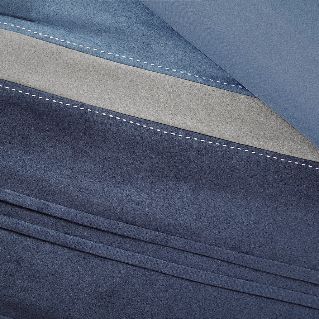 7 Piece Microsuede Comforter Set Navy Queen Queen Navy Polyester