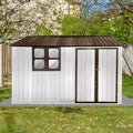 Metal Garden Sheds 10Ftx8Ft Outdoor White Coffee With Window White Metal