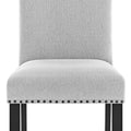 Modern Look 2Pc Light Gray Finish Side Chair Fabric Full Back Upholstered Seat Trim Accent Dining Room Wooden Furniture Gray Dining Room Contemporary,Modern Side Chair Set Of 2 Wood
