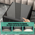 Modern Smart Side Table With Built In Fridge, Wireless Charging, Temperature Control, Power Socket, Usb Ports, Outlet Protection, Induction Light, Black Black Built In Outlets Or Usb Standing Desk Converter Primary Living Space Luxury,Modern Freestanding