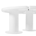 39.4'' Easy Assembly Round Petal Shaped Coffee Table, Cream Style Center Table With 3 Thick Legs, Minimalist Irregular End Table With Sleek Round Edges For Living Room, White White Mdf