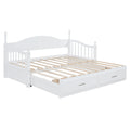 Wooden Twin Size Daybed With Twin Size Trundle, Extendable Daybed With Two Storage Drawers,White Expected Arrival Time:9.12 Twin White Wood