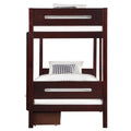 Espresso Twin Twin Bunk Bed With Ladder Espresso Bedroom Contemporary Wood