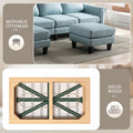 Coolmore Accent Sofa Living Room Sofa Sectional Sofa, U Shape Sectional Sofa With Ottoman, Reversible Sofa Couch For Living Room Light Blue Linen Light Blue Foam Linen 4 Seat